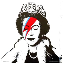 Grupo Erik Group Erik Print Brandalised Queen Bowie, White/Black, 30 x 30 cm