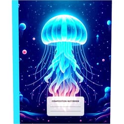 J. Rubber Notebooks,Artful World Publications Composition Notebook: Sea Life Animals Jellyfish - Wide Ruled Lined Paper Journal For School, College, Office, Work - 7.5