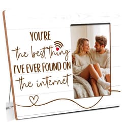 Luodnnla Anniversary Couple Gifts for Girlfriend Boyfriend, I've Ever Found On The Internet, Funny Romantic Couples Wooden Picture Frame Gifts, Fits 4x6 Photo Frame