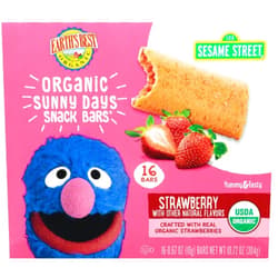 Earth's Best Organic Kids Snacks, Sesame Street Toddler Snacks, Organic Sunny Days Snack Bars for Toddlers 2 Years and Older, Strawberry with Other Natural Flavors, 16 Bars Per Box