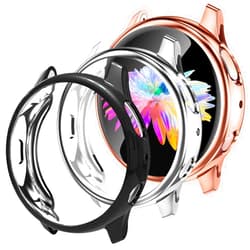 GEAK 3 Pack for Samsung Galaxy Active 2 Watch Case 40mm,Active 2 Screen Protector Soft Full Cover for Samsung Galaxy Active 2 Smartwatch 40mm Black/Silver/Rose Gold