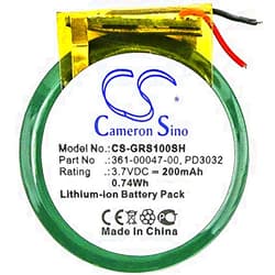 Cameron Sino 200mAh Replacement Battery for Garmin 361-00047-00, Garmin PD3032
