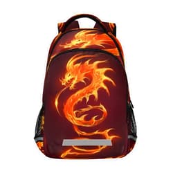 ALAZA Fire Dragon Backpacks Travel Laptop Daypack School Book Bag for Men Women Teens Kids one-size