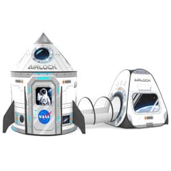 Celontry 3Pcs Kids Rocket Play Tent for Boys: Pop Up Toddlers Spaceship Playhouse with Baby Crawl Tunnel, Ball Pit and Castle Tent - Children Game Tent Toys Indoor and Outdoor for Birthday