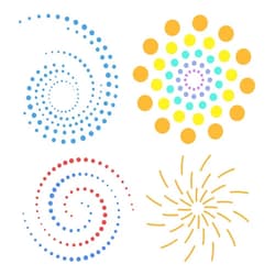 FINGERINSPIRE Dots Spiral Stencil 11.8x11.8inch Reusable Geometric Spiral Stencil Mandala Dot Painting Templates DIY Craft Decoration Stencil for Painting on Wall, Furniture, Wood and Paper