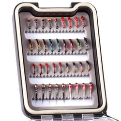 Bassdash Fly Fishing Lures Kit with Box Nymph Beadhead Wet Fishing Dry Flies for Trout Bass Salmon