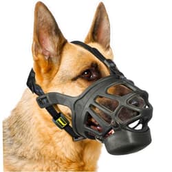Mayerzon Dog Muzzle, Basket Muzzle with Slow Feeder Pad for Small Medium Large Dogs, Humane Muzzles for Positive Training, Stop Biting Chewing Scavenging Licking, Allow Panting, Easy to Use