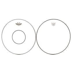 Generic Remo Powerstroke 77 Coated Snare Drumhead - 14 inch - with Clear Dot + Remo Ambassador Classic Hazy Snare-Side Drumhead