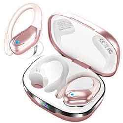 Catitru Wireless Earbuds Bluetooth Headphones 80hrs Playback Ear Buds Power Display with Noise Canceling Mic with Earhooks for Sports/Workout/Running