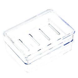 Youngever 4 Pack Soap Holders, Detachable Soap Dish, Soap Saver, Clear Bar Soap Holders for Shower, Sink Bathroom