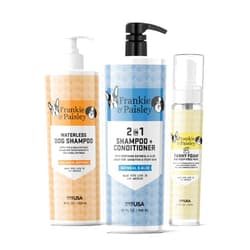 Frankie & Paisley Shaggy Dog Bath Gift Set Includes 2in1 Shampoo, Fanny Foam and Waterless Shampoo