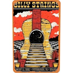 Muecddoa Billy Strings Pittsburgh 2021 (Drew Findley) (1st Edition) Concert Posters Vintage Metal Tin Sign Wall Decor for Bars, Restaurants, Cafes, Pubs 12 x 8 Inch Art Print Retro Poster