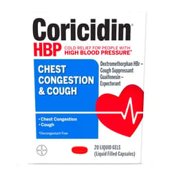 Coricidin HBP Chest Congestion & Cough Liquid Soft Gels, 20 ct