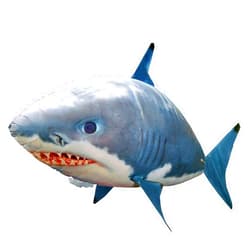 Locadence Remote Control Flying Shark, Inflated RC Inflatable Balloon Shark Clownfish Decoration for The Office, Family, Birthday Party, Wedding, Indoor Play (Blue Shark)