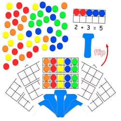 Kasfalci Magnetic Ten-Frame Set,Math Manipulative Games for Kids Toddlers,5 Dry Erase Paddles & 150 Math Counters,Addition & Subtraction Game,Counting Toys,Kindergarten Preschool Classroom Must Haves
