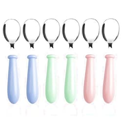 Pimoys 6 Pieces Toddler Spoons Baby Spoons for Self-Feeding, Stainless Steel Kids Spoons with Round Handle Metal Toddler Utensils Children's Silverware Set BPA Free, Dishwasher Safe