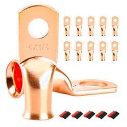 SDZONGES 10pcs Ring Battery Terminals,4 Gauge 1/4