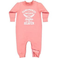 inktastic Handpicked for Earth By My Auntie in Heaven with Baby Fleece Romper
