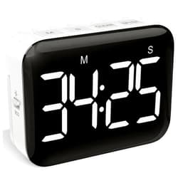 VOCOO Magnetic Kitchen Timer for Cooking with Count Up Countdown, Digital Timer Battery Powered with Large Display, 2 Brightness and Volume Levels for Classroom, Teacher, Kids