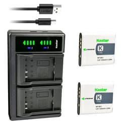 Kastar Battery (X2) & Dual USB Charger for Sony NP-BK1, NPBK1 and Cybershot DSC-W180, DSC-W190, DSC-W370, DSC-S750, DSC-S780, DSC-S950, DSC-S980, Webbie MHS-CM1 HD, MHS-PM1, MHS-PM5, Bloggie MHS-CM5