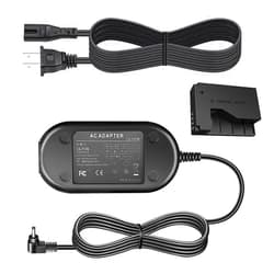 Partstec TKDY ACK-E15 AC Power Adapter LP-E12 Dummy Battery DR-E15 DC Coupler Charger Kit for Canon EOS Rebel SL1, 100D DSLR, Kiss X7, PowerShot SX70 HS Cameras.