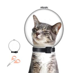 JYshuanghao Cat Muzzle Combo - Adjustable Cat Hood, Breathable Anti-Bite Muzzles to Prevent Biting and Chewing, Safety Grooming Accessory for Small Pets.(M for cat Neck 6.8-9.25
