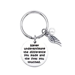 FIAHNG Queyuen Never Underestimate The Difference You Made and The Lives You Touched Keychain,Thank You Gift,Inspirational Key chain for Women
