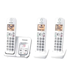 Panasonic KX-TG833SK1 Link2Cell Bluetooth Cordless Phone W/Voice Assist 3 Handsets (Renewed)