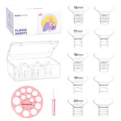 Nuliie 10PCS Flange Sizing kit 16/17/18/19/20mm for 24mm Flange/Shield of Most Pumps, BPA-Free Flange Inserts, Compatible with Momcozy/Elvie/Spectra/Bellababy/TSRETE/Nuliie Breast Pumps