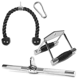 Yes4All Tricep Press Down Cable Machine Attachment Set, LAT Pulldown Attachment, Cable Machine Accessories for Home Gym