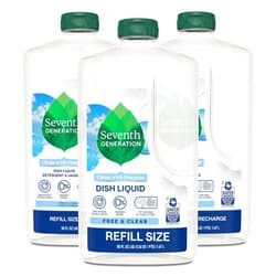 Seventh Generation Dish Liquid Soap Refill Free & Clear Dish Soap for sensitive skin 50 oz, Pack of 3
