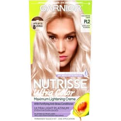 Garnier Hair Color Nutrisse Ultra Color Nourishing Creme, PL2 Ultra Light Platinum (Mascarpone Crème) Permanent Hair Dye, 1 Count (Packaging May Vary)