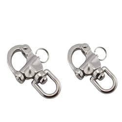 NRC&XRC Swivel Eye Snap Shackle Quick Release Bail Rigging Sailing Boat Marine Stainless Steel Clip Pair
