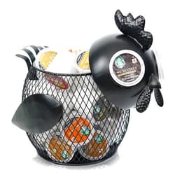Made Easy Kit Coffee Pod Organizer - Home Coffee Bar Functional Décor - Café Station Countertop Storage Accessories (Black Rooster)
