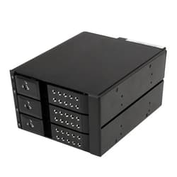 StarTech.com 3-Bay Hot Swap Backplane for 3.5in SAS II/SATA III - 6 Gbps HDD - Aluminum Trayless Mobile Rack Backplane (HSB3SATSASBA),Black