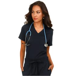 KOI Basics Kade Women's 1-Pocket Tuck-in Scrub Top Black X-Small