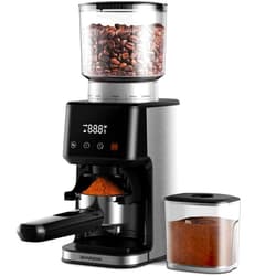 SHARDOR Conical Burr Espresso Coffee Grinder Electric with Precision Timer 2.0, Touchscreen Adjustable Burr Mill with 51 Precise Settings for Home Use, Anti-static, Stainless Steel