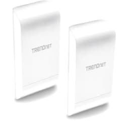 TRENDnet 10dBi Wireless N300 Outdoor PoE Pre-configured Point-to-Point Bridge Bundle Kit, TEW-740APBO2K, 2 x Pre-configured Wireless N Access Points, IPX6 Rated Housing, Built-in 10 dBi Antennas white