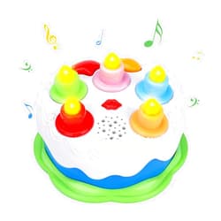 OKREVIEW First Birthday Cake Toy - Music Cake Toys with Counting and Blow Candles Singing Toys for 1 2 3 4 Years Old Boys Girls Birthday and Xmas Gift