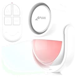 CPVAN (Update) CPVAN Indoor Motion Sensor Alarm with Siren, Remote Control Wireless Infrared DIY PIR Motion Detector Burglar Alarm System, 125dB Adjustable, Battery Operated, for Home/Shed/Garage/Van etc.