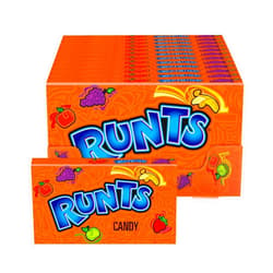 Wonka Runts Hard, Chewy & Fruity Candy, 5 Ounce Theater Candy Boxes (Pack of 12)