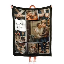Giabmiag Custom Blanket for Couples Personalized Photo Blankets for Girlfriend Boyfriend, Throw Blanket with Photo as Birthday Wedding 30