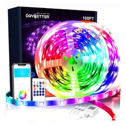 DAYBETTER Led Lights for Bedroom 100 ft, Led Strip Lights, Led Light Strips with Remote and App Control, Music Sync RGB Color Changing Led Lights for Room Decoration