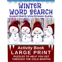 Redbird Designs LARGE PRINT PUZZLE BOOK~WORD SEARCH~WORD SCRAMBLE~NUMBER SEARCH~SUDOKU: WINTER ACTIVITY BOOK TO HELP YOU GET THROUGH THE COLD MONTHS~PUZZLE BOOK FOR ADULTS & SENIORS