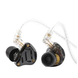 Linsoul KZ ZS10 PRO 2 In Ear Monitor IEM, 1DD+4BA Hybrid Wired Earbuds, with 4-Level Tuning Switch, 3-Way Crossover Gaming Earbuds, Silver-plated IEM Cable for Musician Audiophile (Black, Without Mic)
