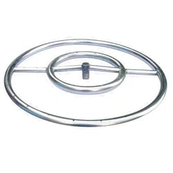 Dreffco 18 Inch 304 Stainless Steel Fire Pit Burner Ring with Half-Inch Connection Hub for NG