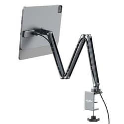 KU XIU Magnetic Wireless Charging Stand Only for iPad Pro 11 M4 (2024), Aluminum Alloy Arm Mount 360° Adjustable Tablet Holder for Working, Three-Section Foldable Desktop Stand with 2M USB C Cable