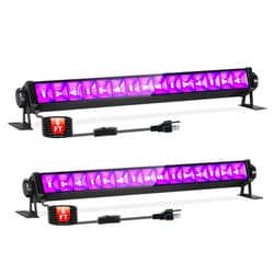 JNGMAIR 42W Black Light Bar for Glow Party, LED Black Lights with 6ft Cord, Plug, and Switch, Blacklight Bar for Glow in The Dark Party Supplies, Stage Lighting, Neon Party, Halloween Decorations, 2 Pack