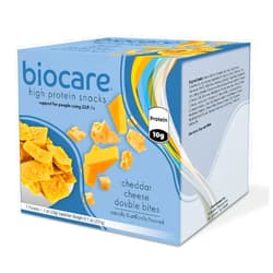 Biocare High Protein Snack for GLP-1 Users, Provides 10g Essential Protein, Cheddar Cheese Double Bites, (7 Count)