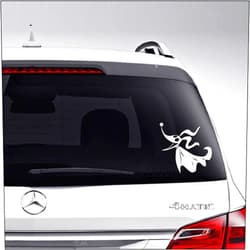 Aampco Decals Zero Dog Nightmare Jack Skellington Car Truck Motorcycle Windows Bumper Wall Decor Vinyl Decal Sticker Size- [6 inch/15 cm] Wide/Color- Matte White